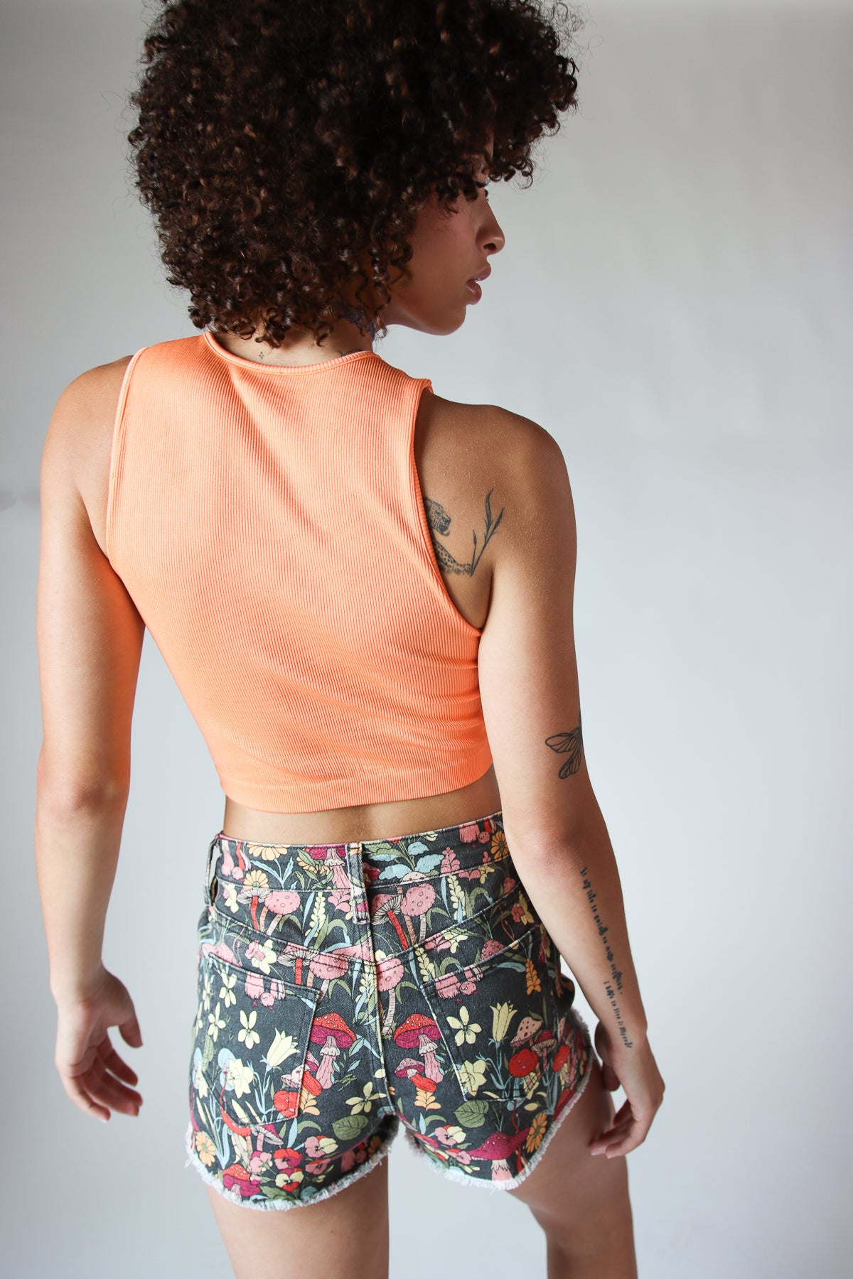 Flower Cut Out Tank Orange