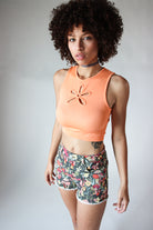 Flower Cut Out Tank Orange