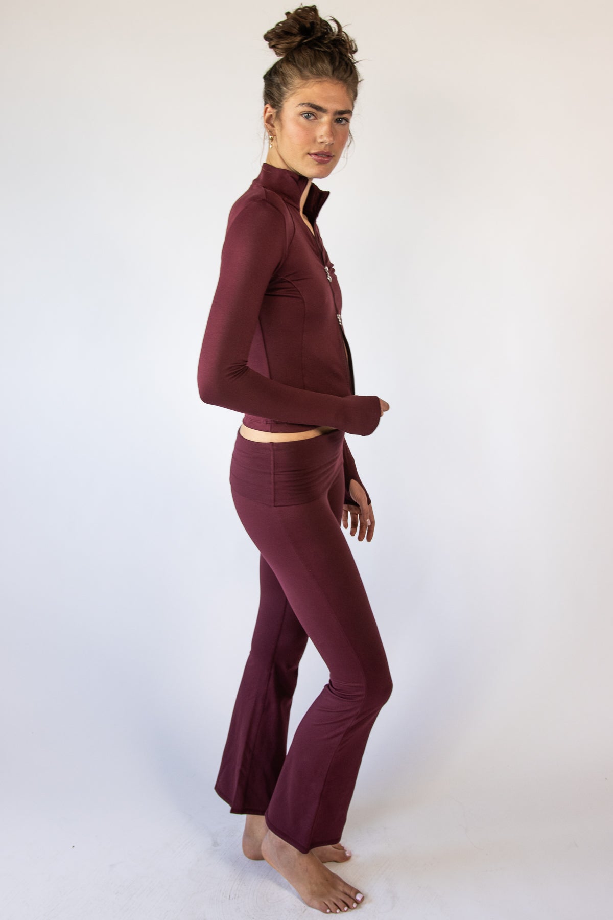 Foldover Fleece Lined Flare Leggings