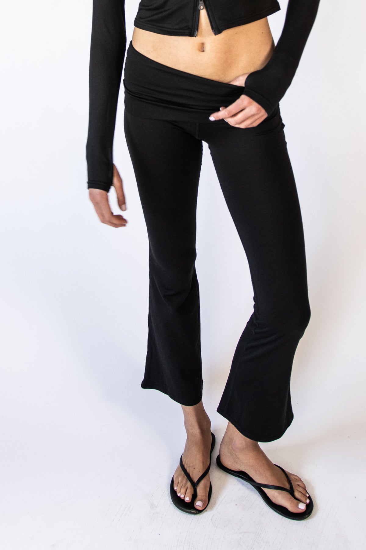 Foldover Fleece Lined Flare Leggings