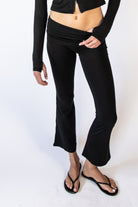 Foldover Fleece Lined Flare Leggings