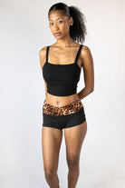 Patterned Fold Over Shorts