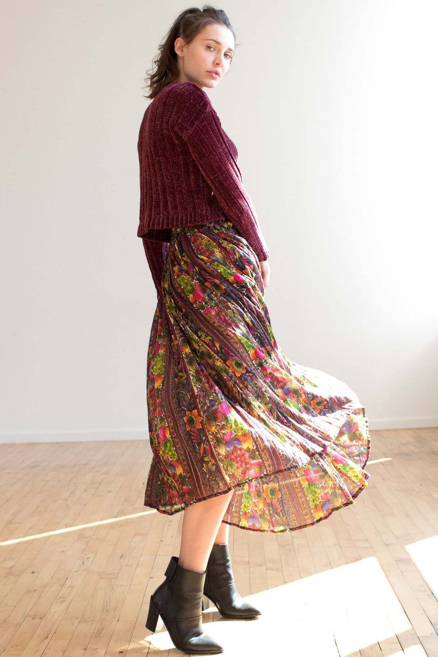 Fruit Print Hippie Skirt
