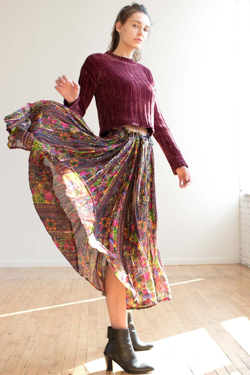 Fruit Print Hippie Skirt