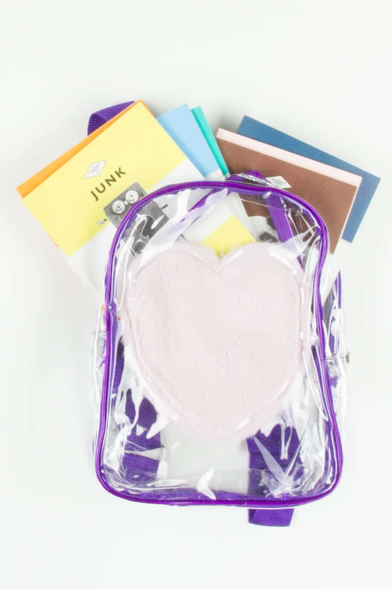 Fur Heart Clear Backpack