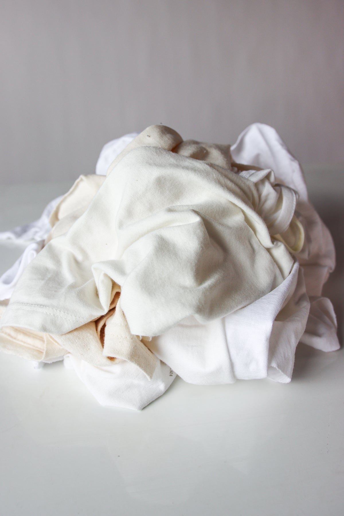 Piled assortment of mixed ganzi fabric wiping cloths