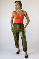 Going Green Zip Pocket Patchwork Pants
