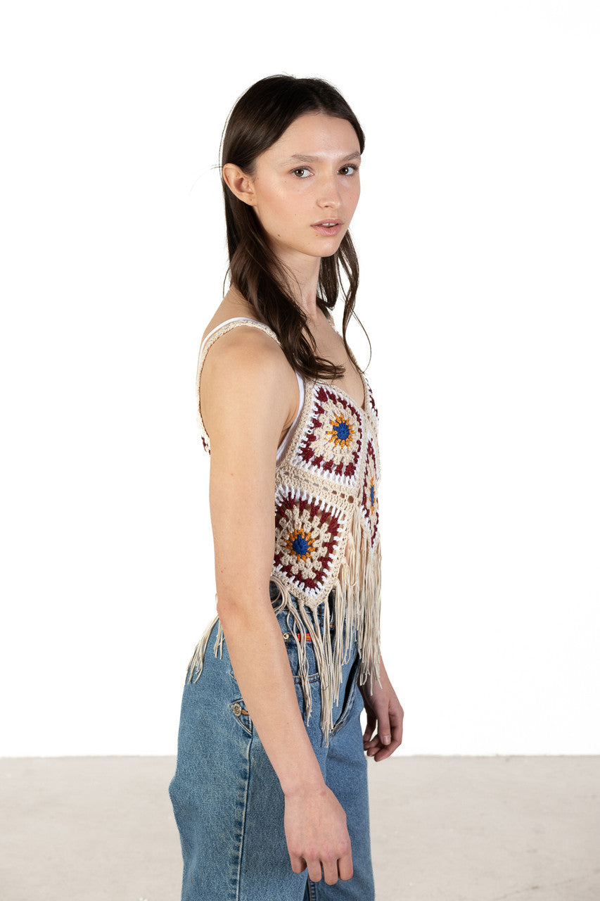 Granny Squares Fringe Tank