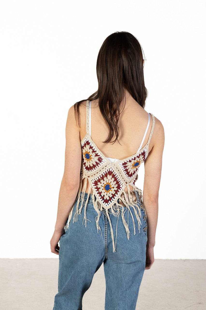 Granny Squares Fringe Tank