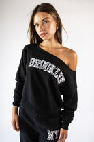 Graphic Applique Boatneck Sweatshirt