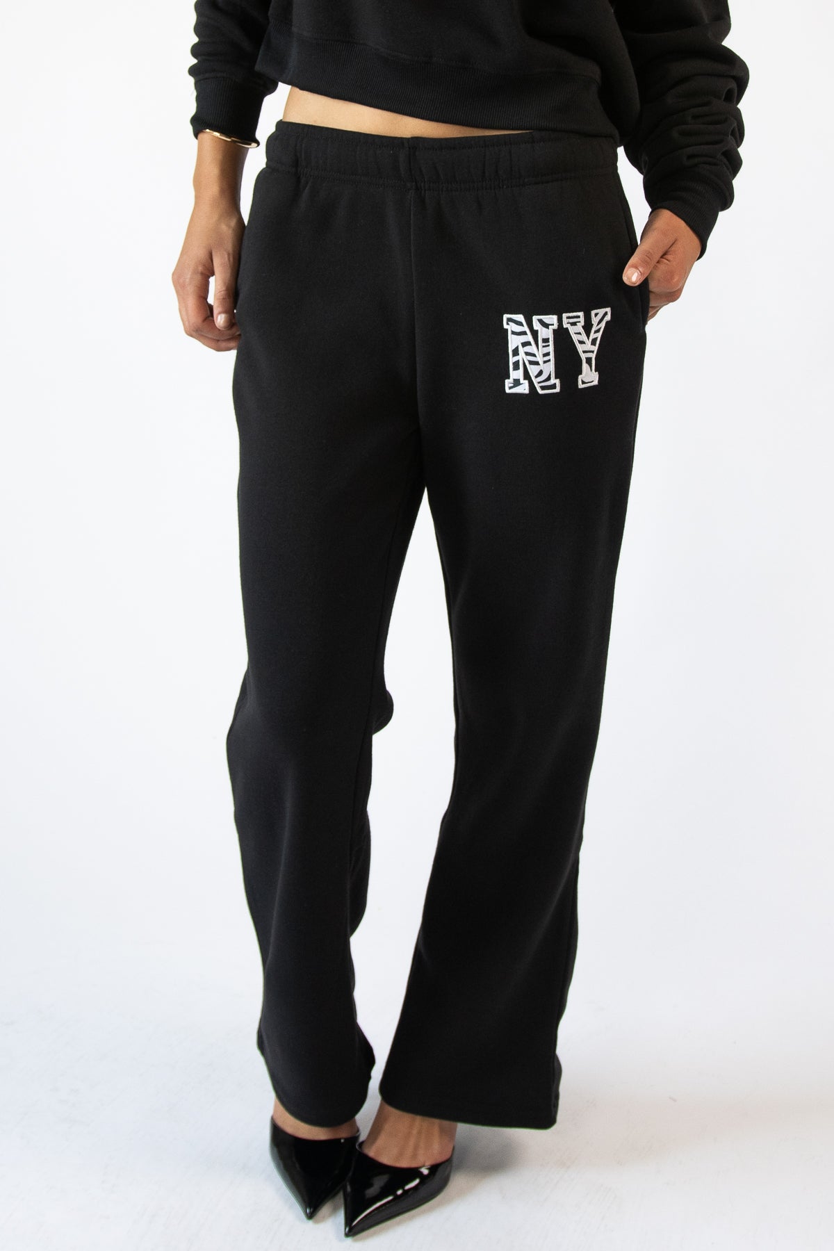 Graphic Applique Wide Leg Sweatpants