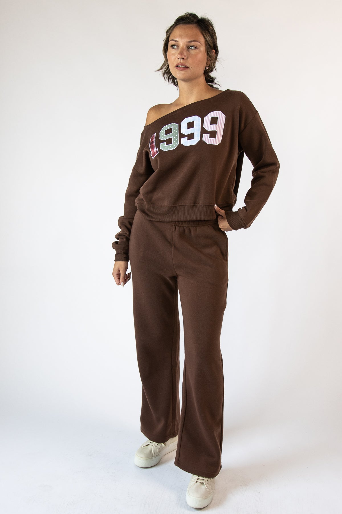 Graphic Applique Wide Leg Sweatpants