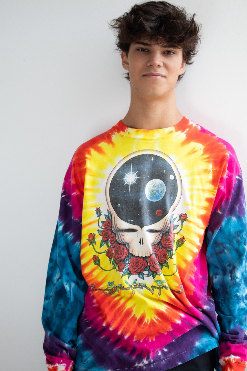 Vintage 1992 Grateful Dead "Space Your Face" Liquid Blue Long Sleeve T-Shirt