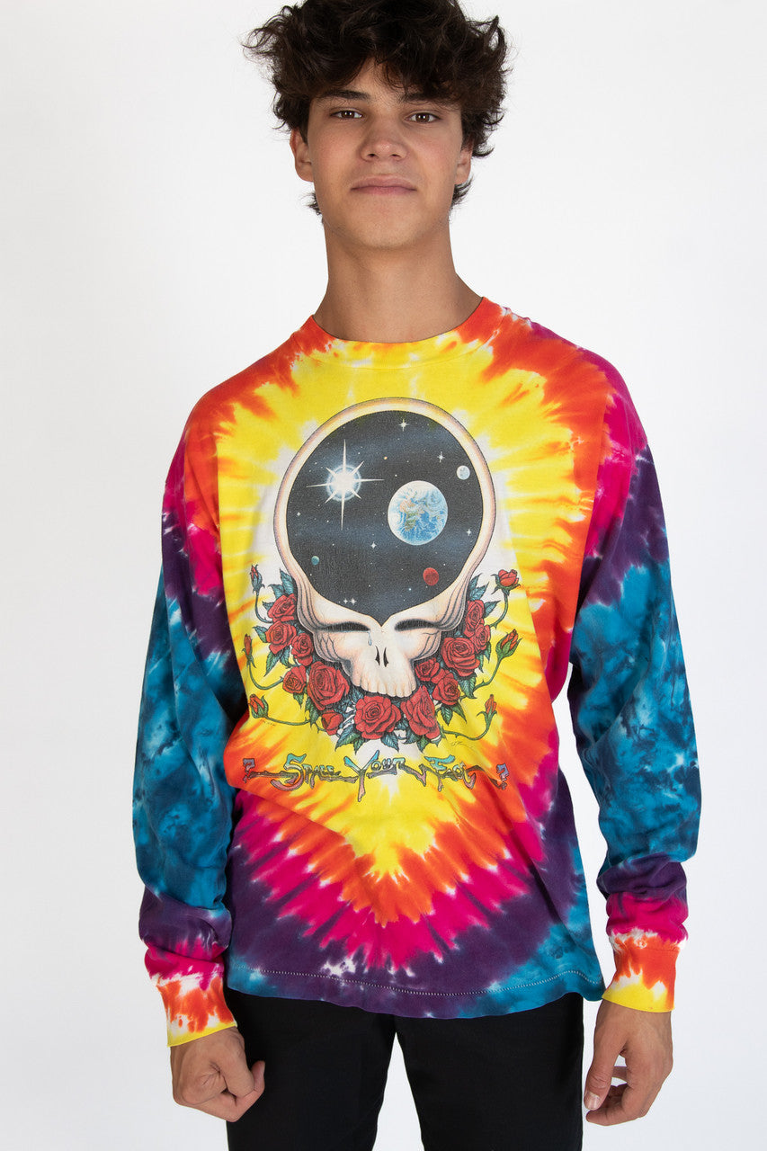 Vintage 1992 Grateful Dead "Space Your Face" Liquid Blue Long Sleeve T-Shirt