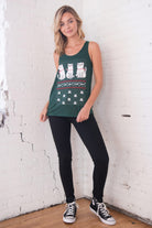 Green Fair Isle Christmas Cat Tank