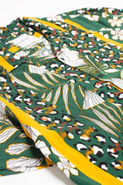 Green Leopard Floral Striped Hawaiian Shirt