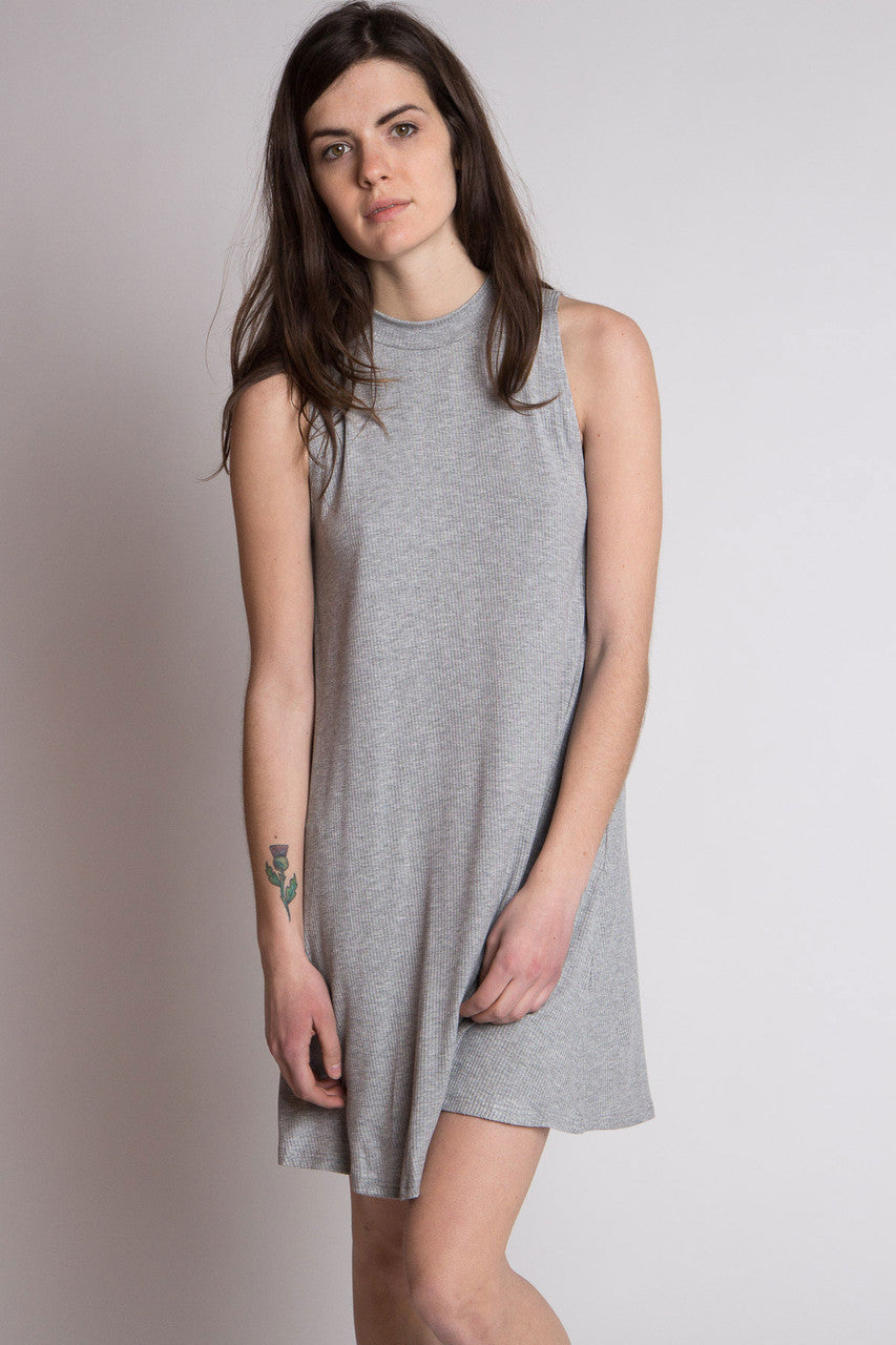 Ribbed Mock Sleeveless Dress