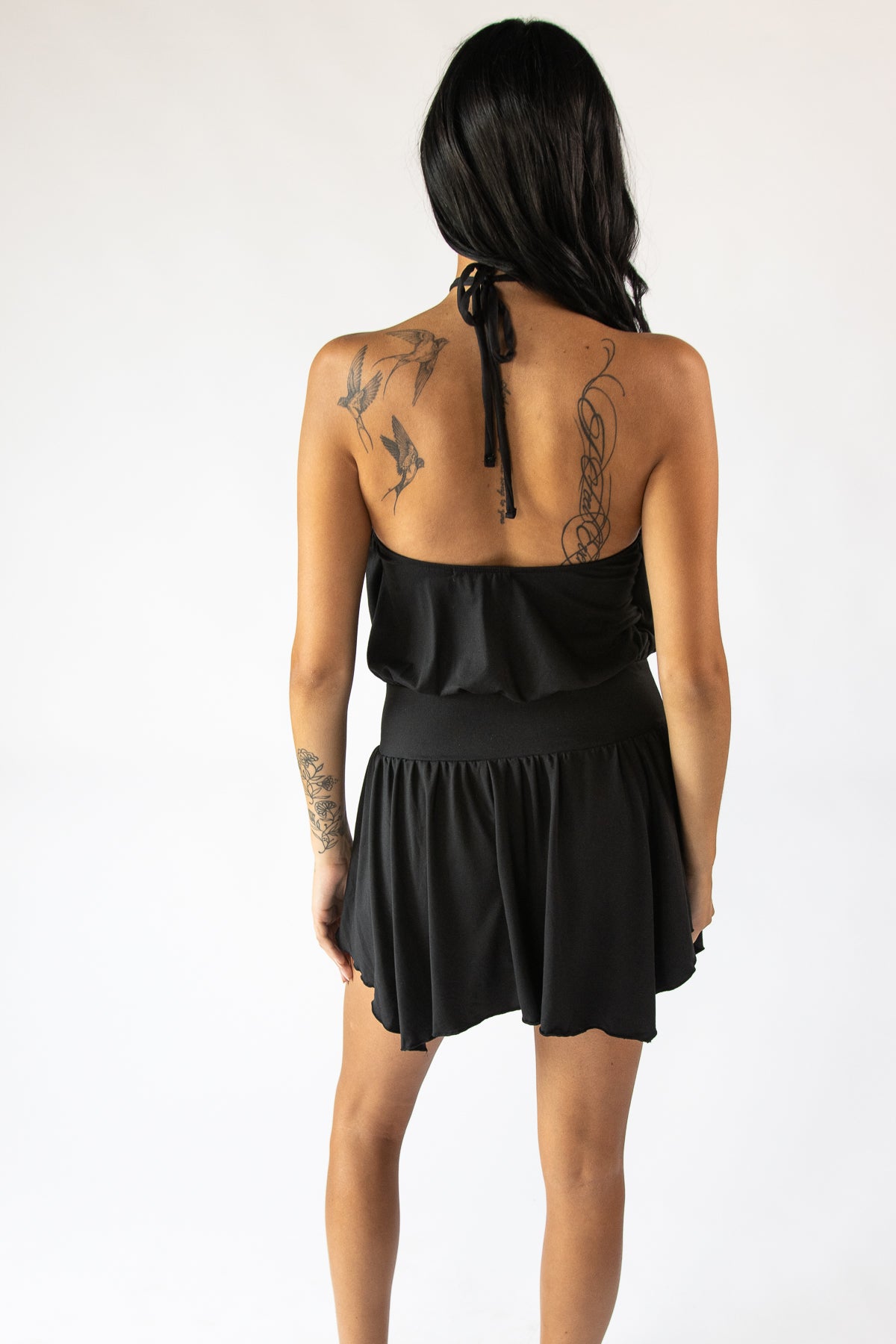 Eyelet Halter Handkerchief Mini