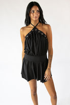 Eyelet Halter Handkerchief Mini