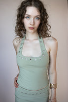 Grommet Strap Halter Top