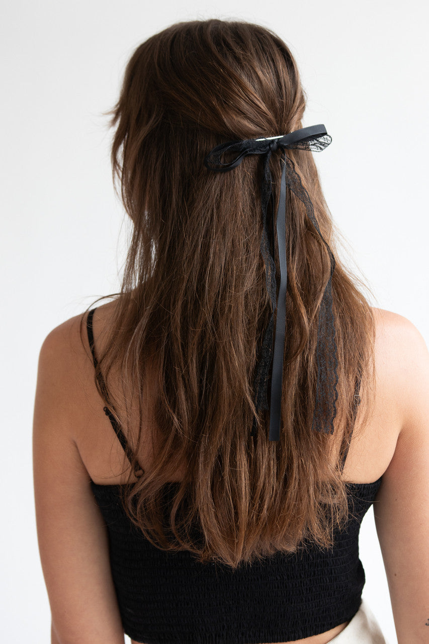 Ribbon & Lace Bow Hair Clip