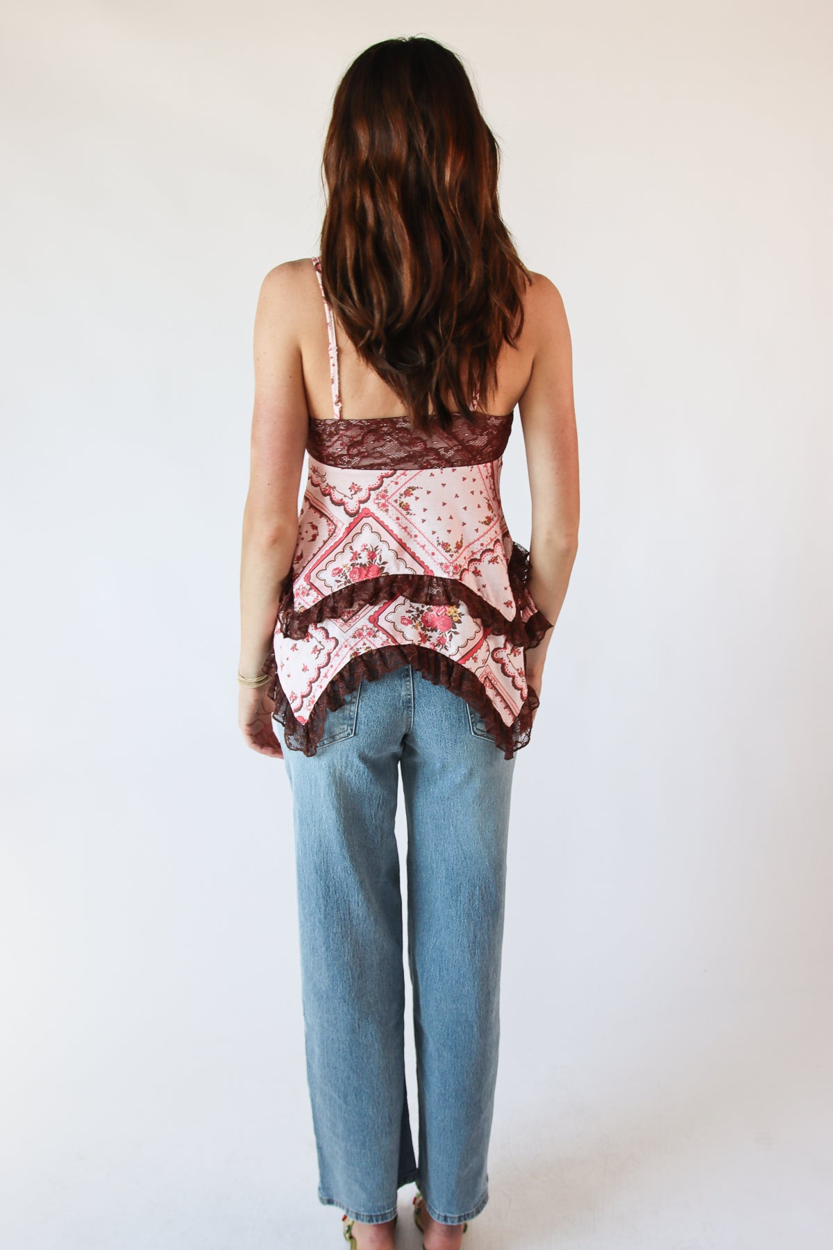 Handkerchief Printed Lace Cami