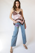 Handkerchief Printed Lace Cami