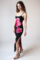 Hibiscus Mesh Maxi Dress