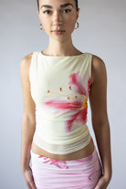 Lily Mesh Side Ruched Tank Top