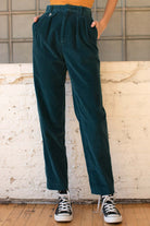 High Waisted Teal Corduroy Pants