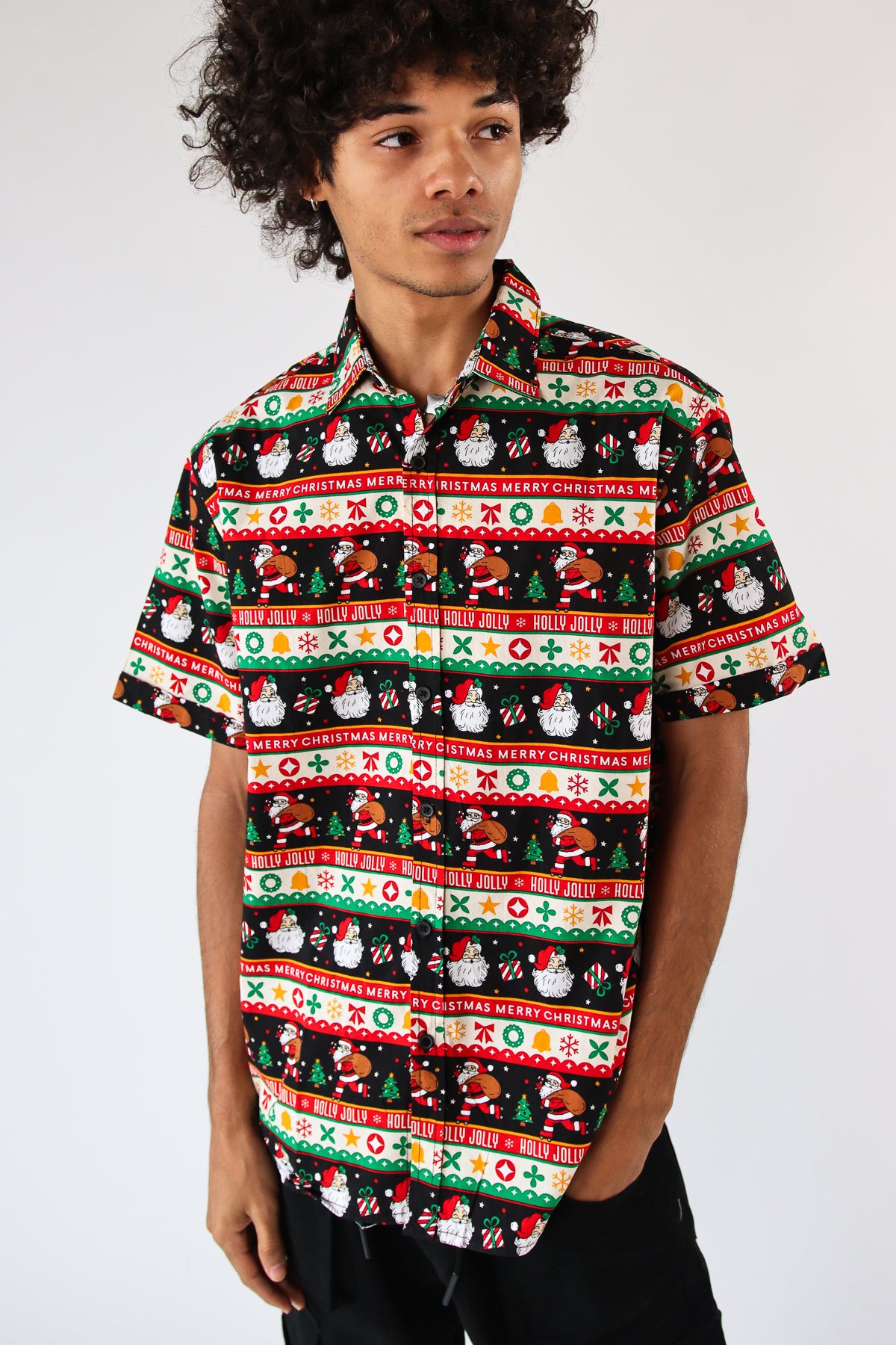 Holly Jolly Christmas Button Up Shirt