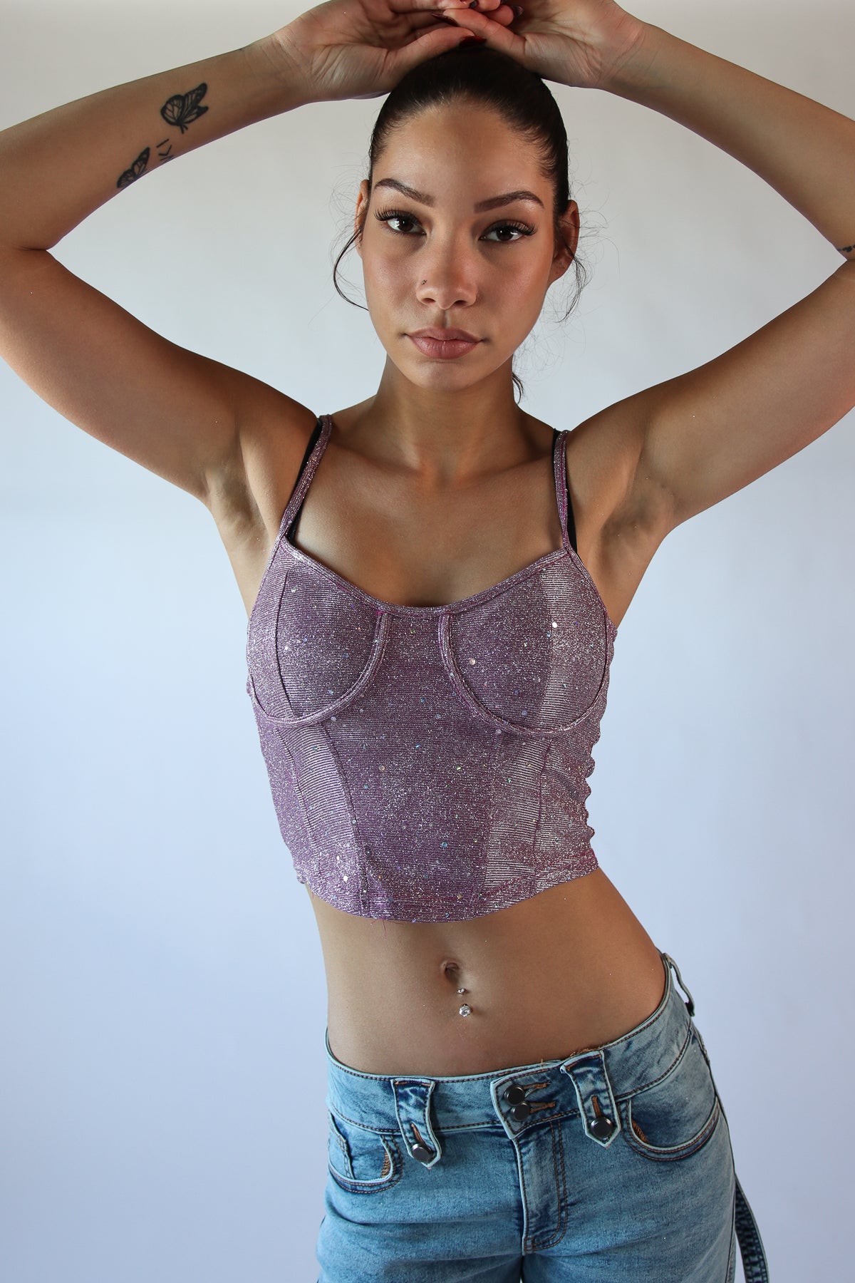 Holographic Glitter Bustier Top – Ragstock