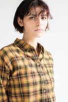 Rustic Mustard Cropped Flannel