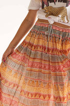 Vintage Pastel Hippie Maxi Skirt 505
