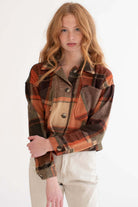 Oversized Rust Plaid Jacket