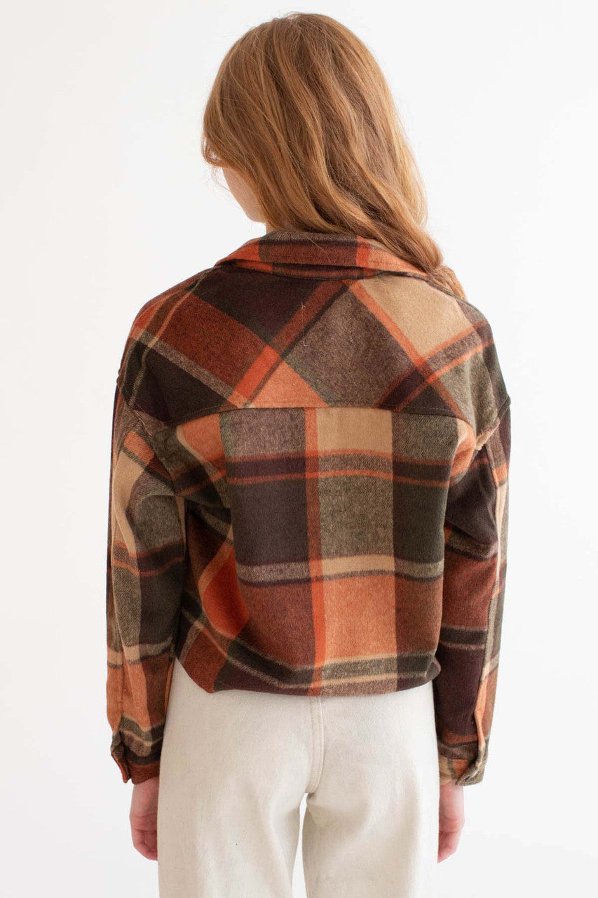 Oversized Rust Plaid Jacket