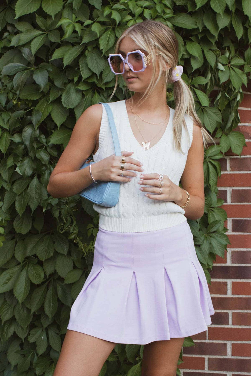 Lilac Pleated Tennis Skirt