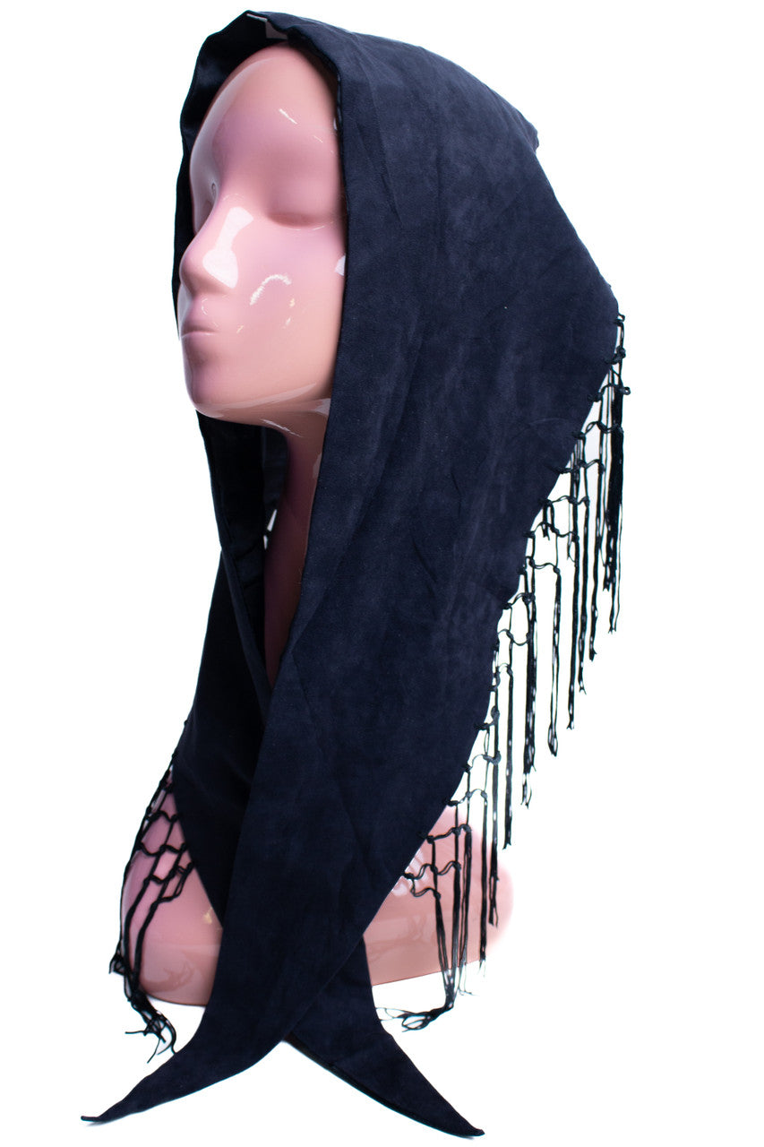 Vintage Faux Suede Tassel Scarf Or Wrap Waist Belt