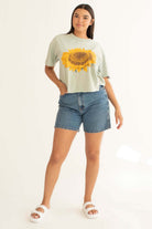 Cropped Sunflower Vintage T-Shirt (Single Stitch)