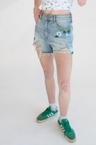 Crochet Flowers Cut Off Shorts