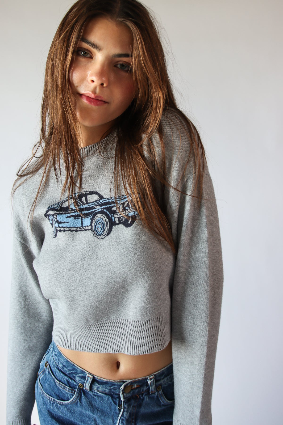 Printed Knit Graphic Sweater
