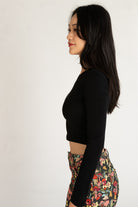 Long Sleeve Crew Neck Crop Top