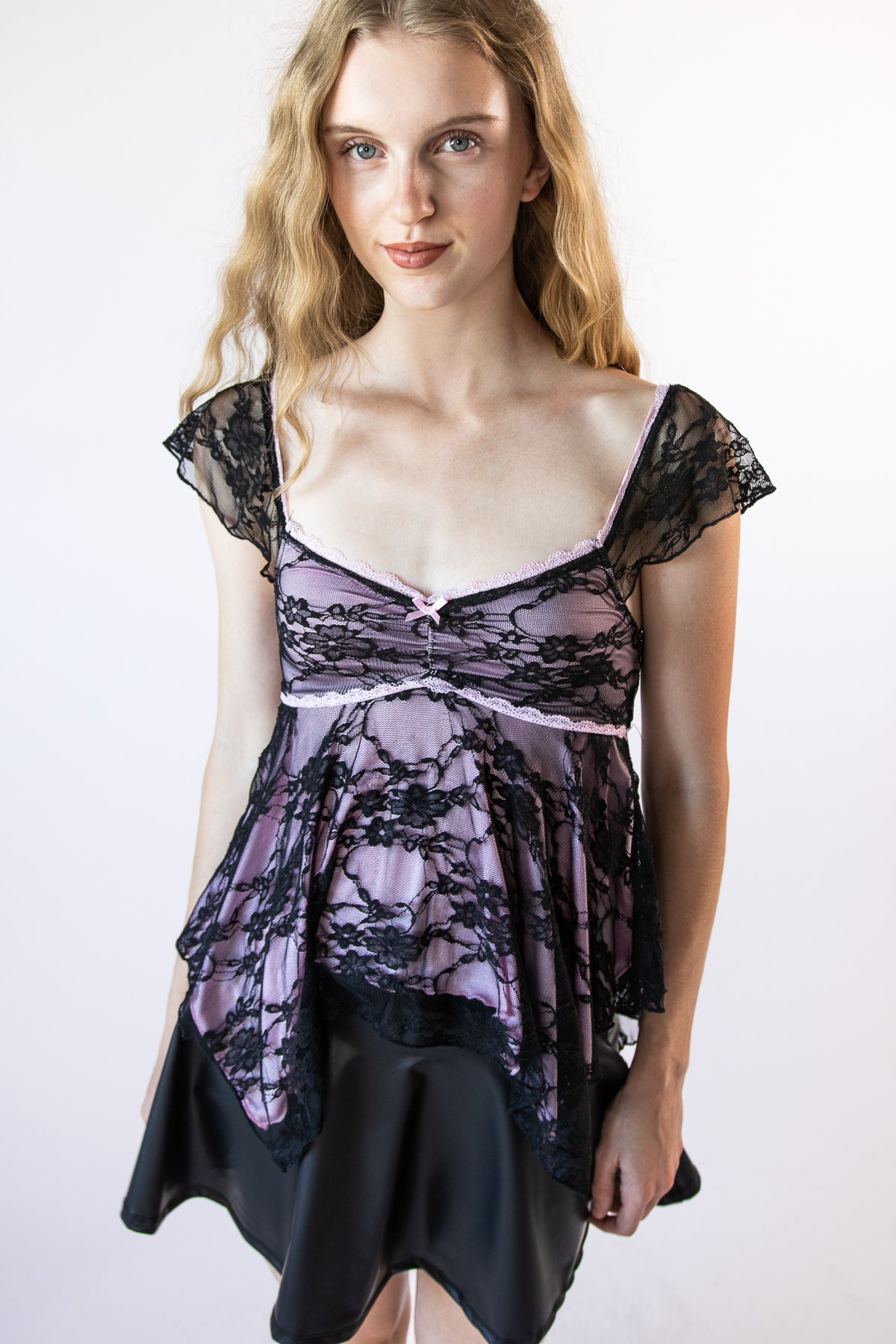 Lace Handkerchief Babydoll Tank