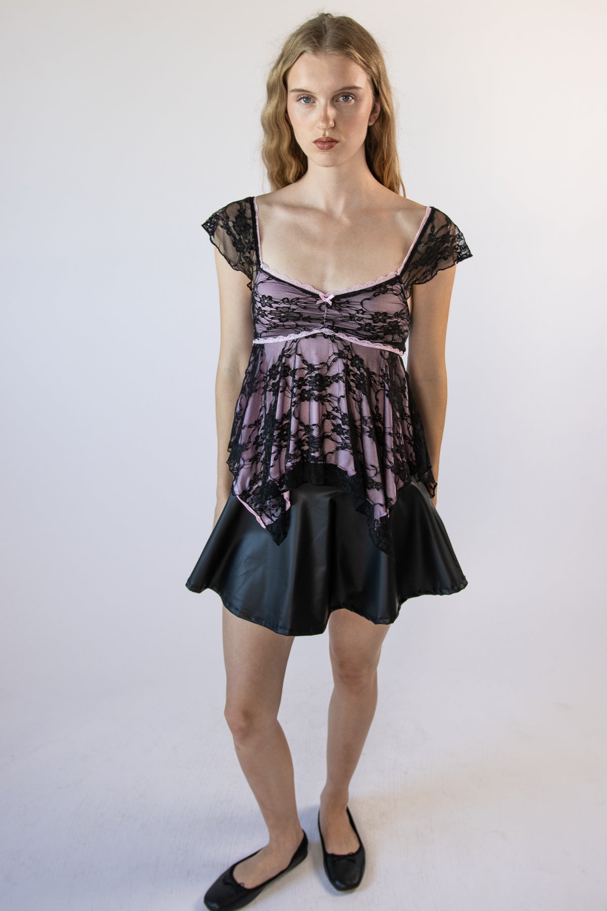 Lace Handkerchief Babydoll Tank