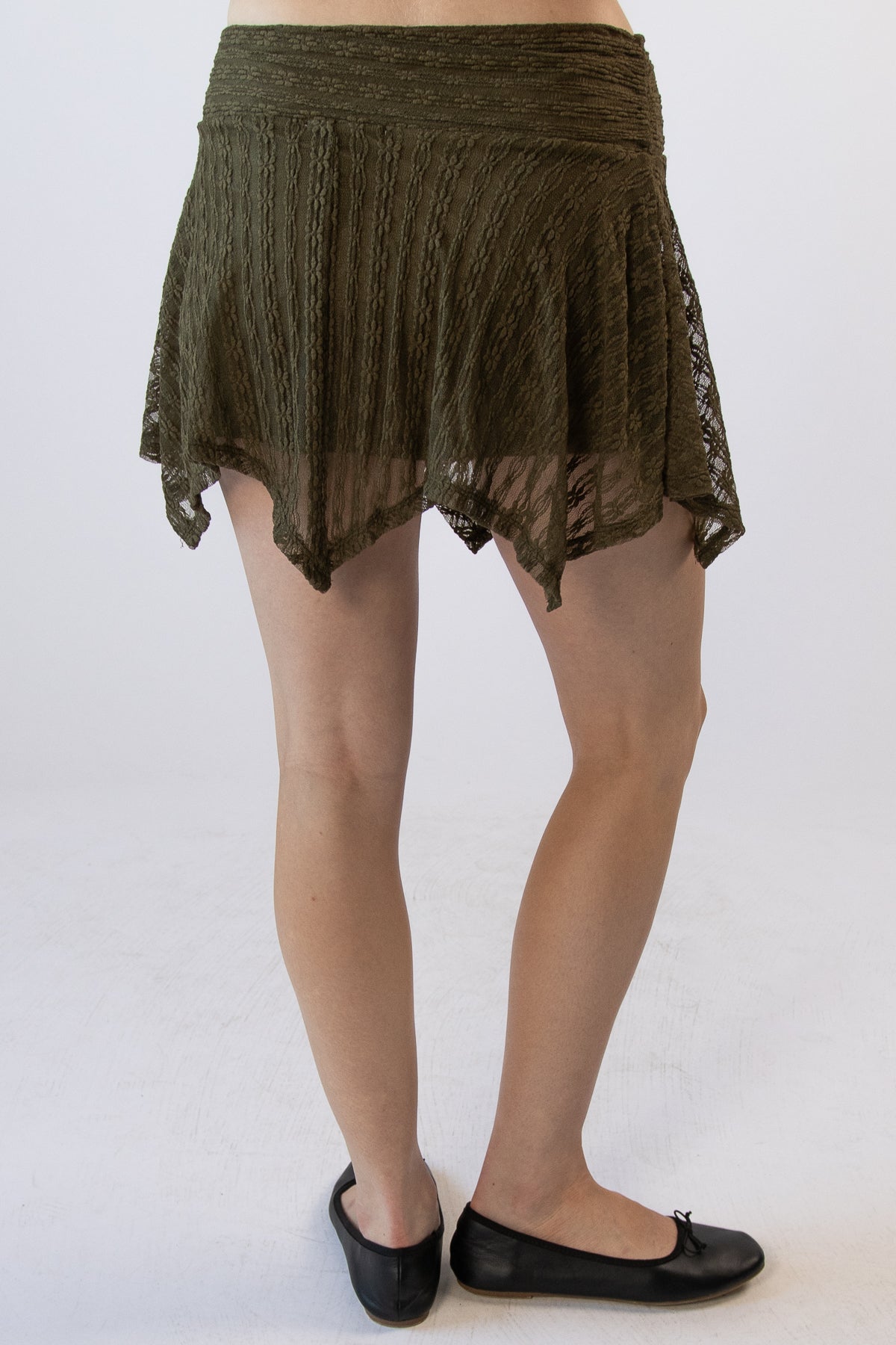 Lace Shark Bite Mini Skirt