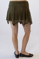 Lace Shark Bite Mini Skirt