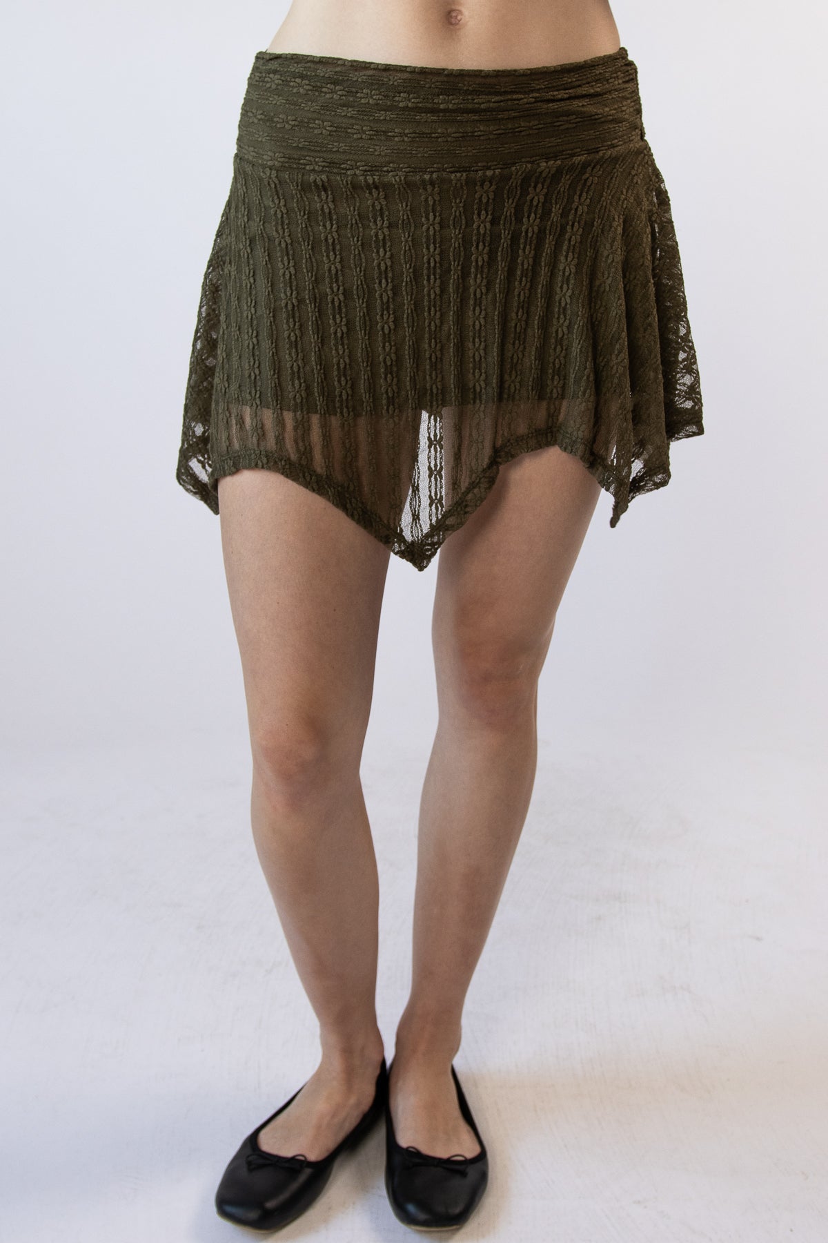 Lace Shark Bite Mini Skirt