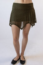 Lace Shark Bite Mini Skirt