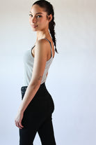 Lace Trim Striped Ribbed Cami