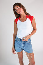 Lace Halter Raglan Tee